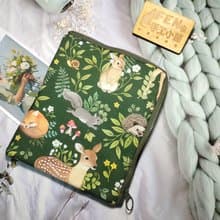 森林系列-美國限量布森林狐狸鹿刺猬L型拉鍊袋鋪棉-電子書保護套