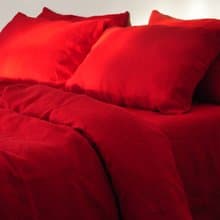 Scarlet red linen duvet cover / Softened linen / Comforter cover / Quilt cover