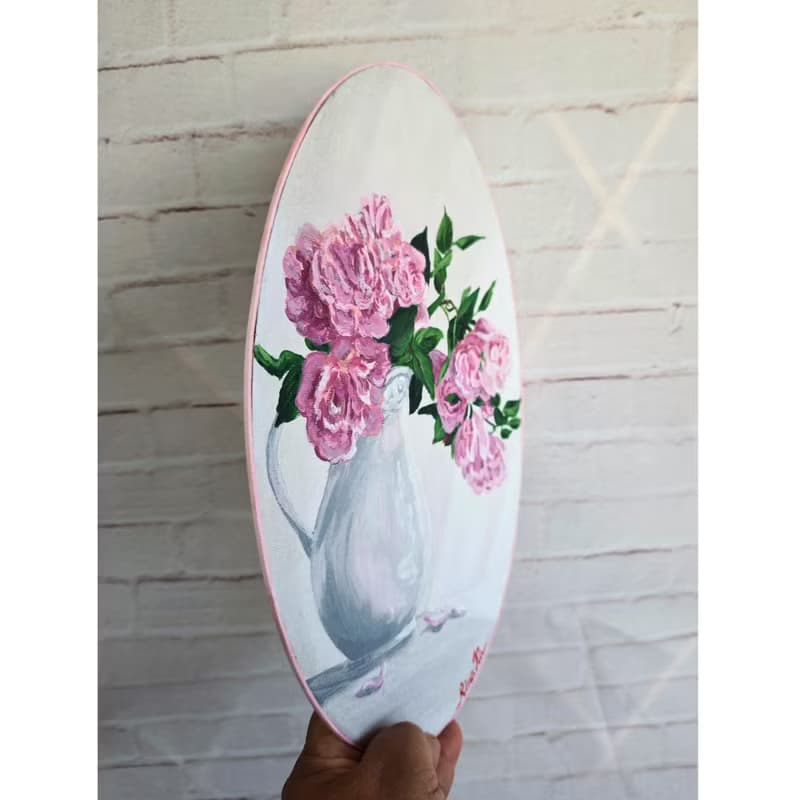 玫瑰花壺靜物原創藝術手繪藝術品 作者 RinaArtSK