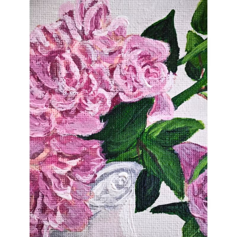 玫瑰花壺靜物原創藝術手繪藝術品 作者 RinaArtSK