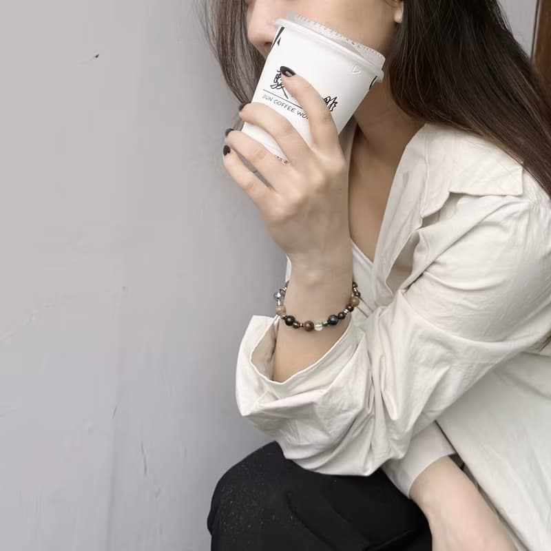 Mimis設計款 虎眼晶魅 胎毛水晶手鍊