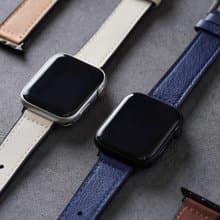 Apple watch - 包邊高質感黑扣皮錶帶