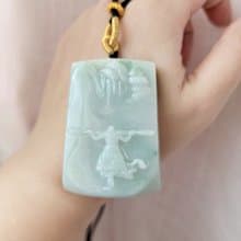 【親翠】天然翡翠 冰綠極厚齊天大聖大勝歸來調節式繩鍊   佛系