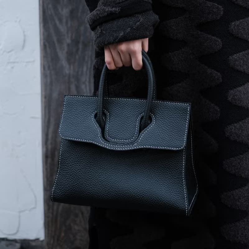 灰色荔枝紋牛皮包包 真皮手縫牛皮包包