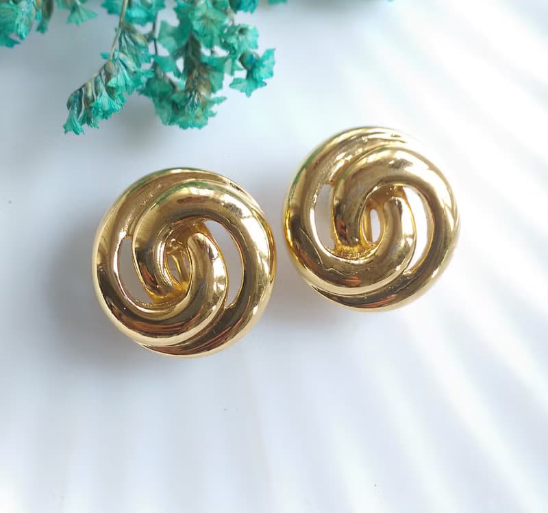 Vintage Jewelry 西洋古董飾品 MONET 摩登簡約 針式耳環