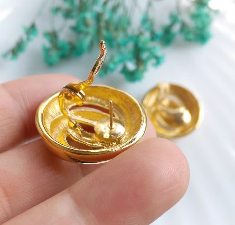 Vintage Jewelry 西洋古董飾品 MONET 摩登簡約 針式耳環