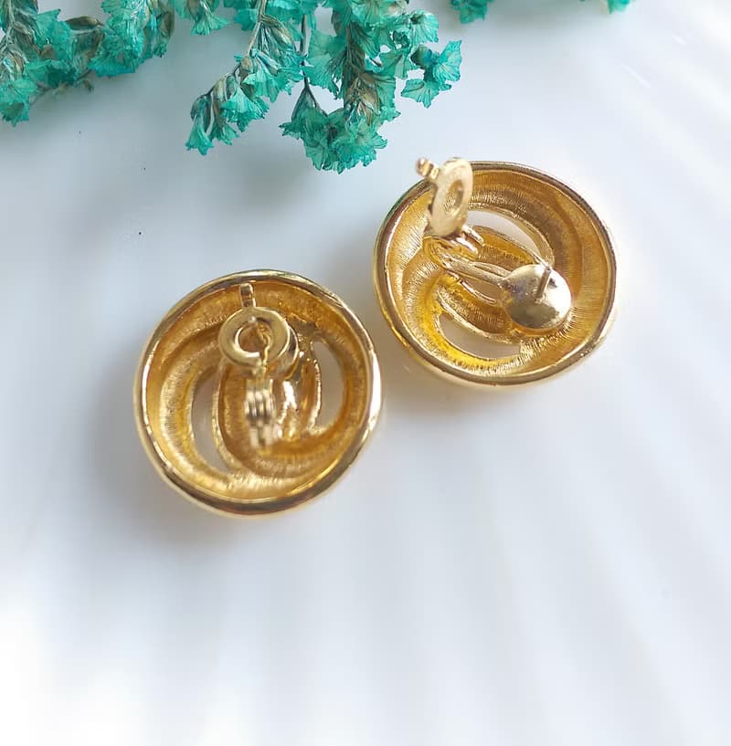 Vintage Jewelry 西洋古董飾品 MONET 摩登簡約 針式耳環