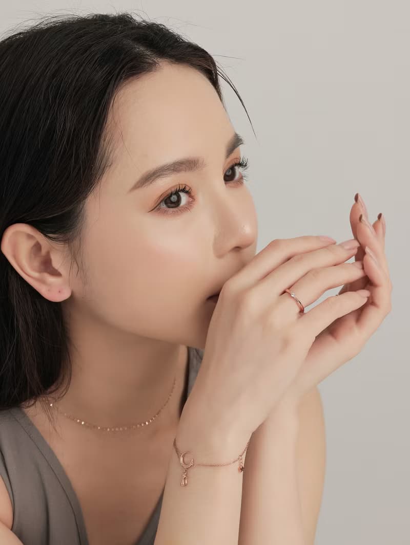 三顆小鑽。純銀戒指