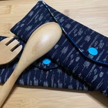 文青風環保筷袋 ~中餐廳 優質藍 日系 純棉 收納 手作餐具袋