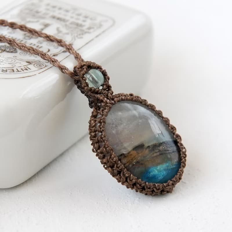 祕魯藍蛋白石編織項鍊