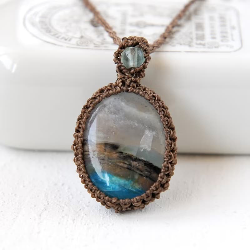 祕魯藍蛋白石編織項鍊