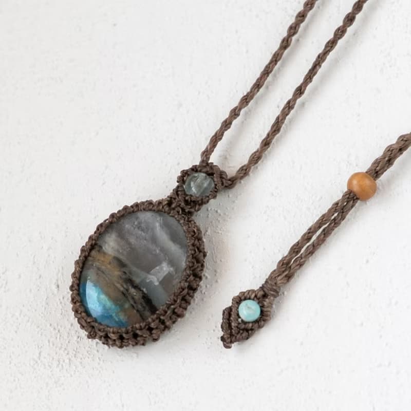 祕魯藍蛋白石編織項鍊