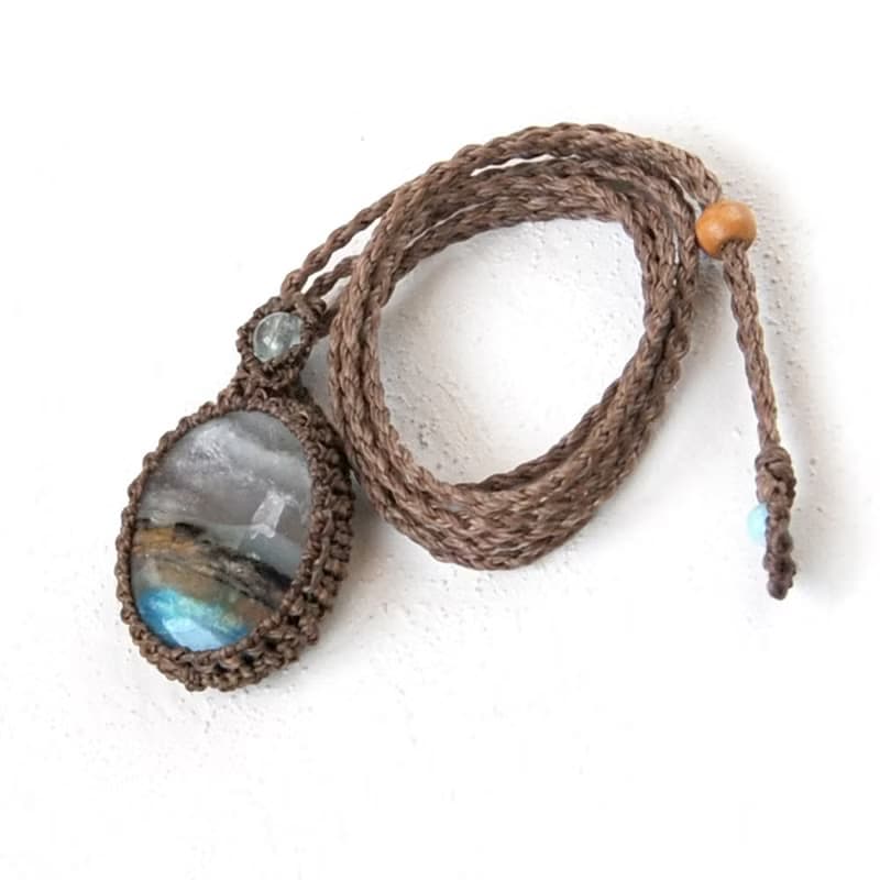 祕魯藍蛋白石編織項鍊