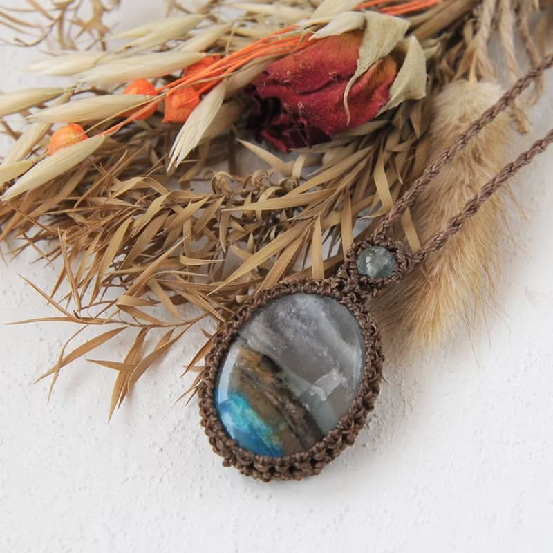 祕魯藍蛋白石編織項鍊