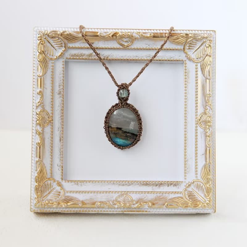 祕魯藍蛋白石編織項鍊