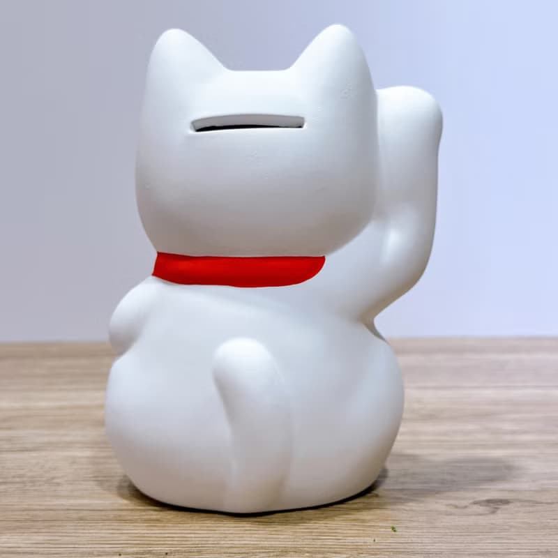 【櫻福招財】日本谷中堂招財貓 | 白櫻