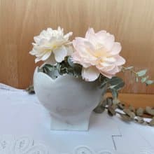 粉色大理石紋花瓣型花器