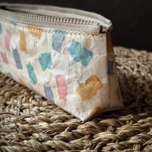 【紙感皺皺包】輕量泰維克 可水洗 筆袋/餐具 收納包-招財貓