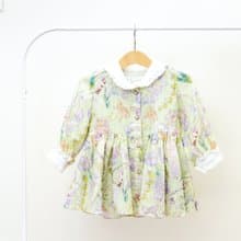 【KID SIZE 80-120】英倫花園小童洋裝 夏綠蒂 附綁帶