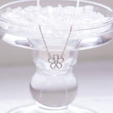 【絕版特惠】白水晶925純銀小花鎖骨鍊項鍊
