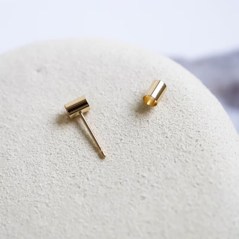 耳針 18K 黃K金 捲心酥耳針