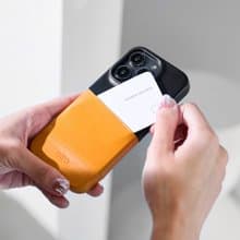 插卡防摔皮革手機殼iPhone 14系列—焦糖棕/渡鴉黑