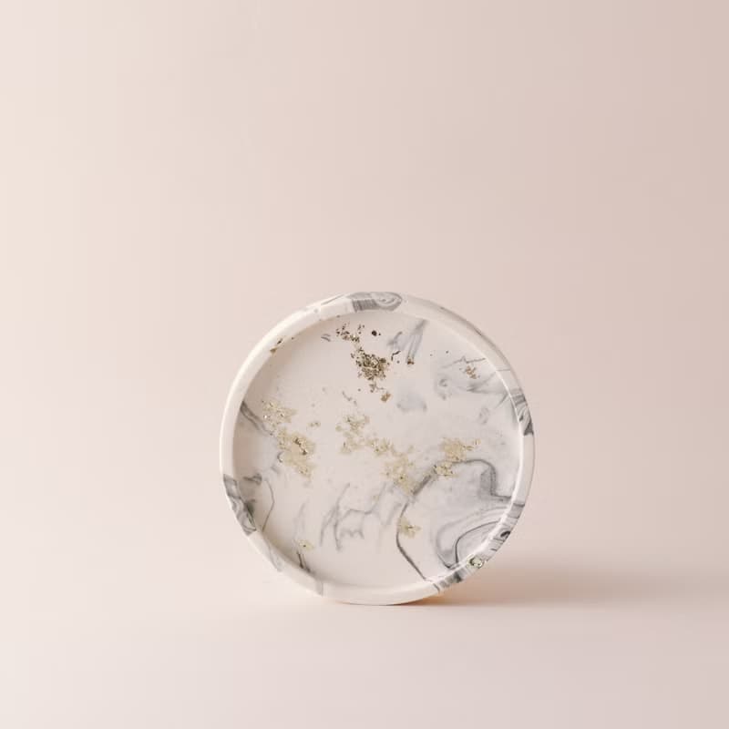 Jesmonite英國礦石樹脂/杯墊- 水墨藝術大理石紋