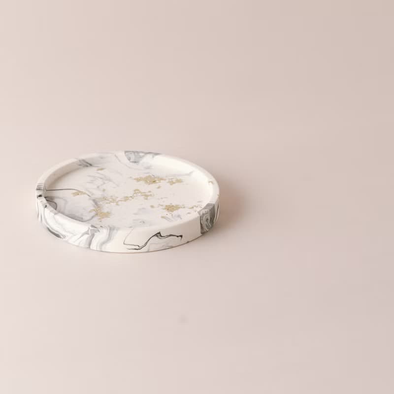 Jesmonite英國礦石樹脂/杯墊- 水墨藝術大理石紋