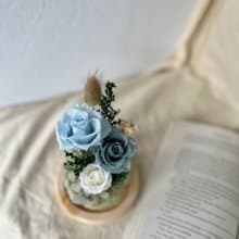藍色小精靈永生花植生花盅_貳伍花坊