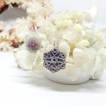 聖誕 生日 愛情 週年 禮物 純銀雪花項鍊 / 夜中雪花