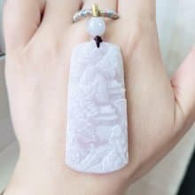 【純翠】天然翡翠 冰紫全透種水美山水牌 養成系 附臺灣證書