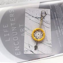 音符上的樂章丨手作小物 編織 捕夢網 吊飾 鑰匙扣-活力黃