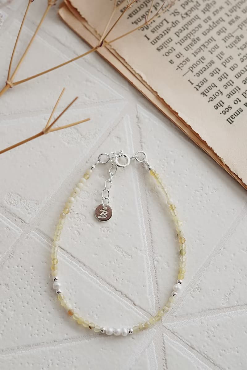 蛋白石圓舞曲純銀手鍊 | 水晶淡水珍珠 女生手鏈 飾品禮盒 情人節
