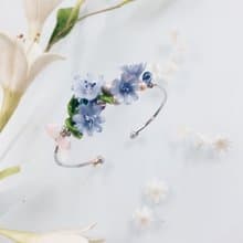 Pamycarie夏日樹脂黏土花束925銀線鍍14K金銅手鐲