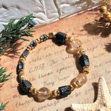 。光陰賦。k金包銅保色個性簡約設計款天然水晶礦石招財避邪手鍊