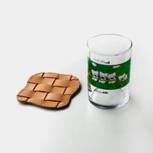 【交織的水痕】牛皮杯墊 皮革桌墊