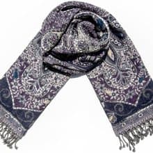 喀什米爾Cashmere/水煮羊毛披肩/針織圍巾/刺繡圍巾/羊絨披巾-花