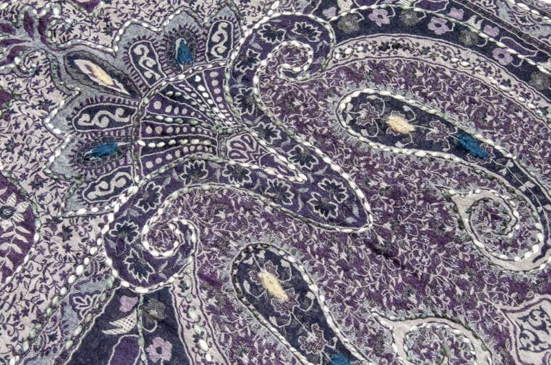 喀什米爾Cashmere/水煮羊毛披肩/針織圍巾/刺繡圍巾/羊絨披巾-花