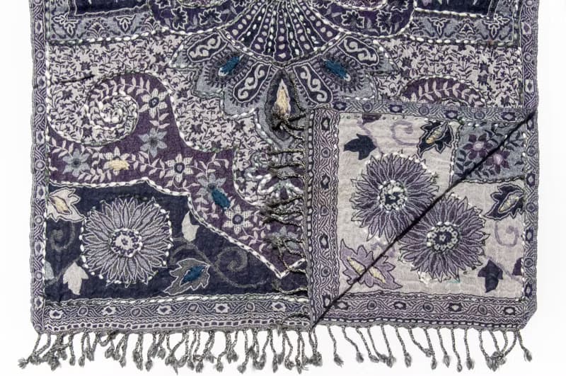 喀什米爾Cashmere/水煮羊毛披肩/針織圍巾/刺繡圍巾/羊絨披巾-花