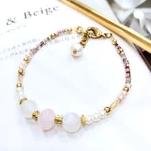 PUREST HOME 維納斯之戀 月光石/粉晶/水晶/珍珠 愛神手鍊