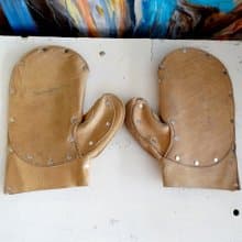 真皮牛皮軍用隔熱手套 神戶市美軍專用品店購入 日本中古二手古著