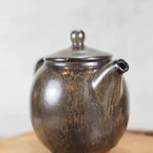【母親節禮物】200ml 天目釉 手拉坯茶壺 陶藝名家葉敏祥作品