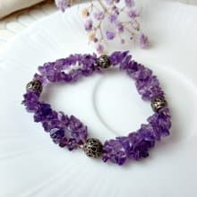 手鍊 珠串設計 紫水晶+925銀/佩戴優雅花環/