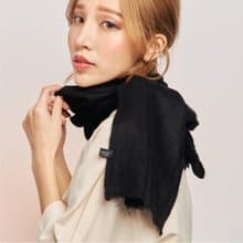 神秘黑 | 窄版素面 喀什米爾圍巾