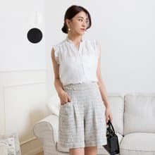 【MEDUSA】半透蕾絲紋理小荷葉背心上衣-2色(M-XL) | 女無袖上衣