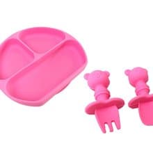 寶寶學習分隔餐盤組 -- (餐盤+餐具)