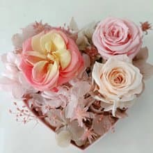 粉桃喜愛心玻瑰花 結婚捧花永生乾燥花畢業謝師禮物生日畢業禮物