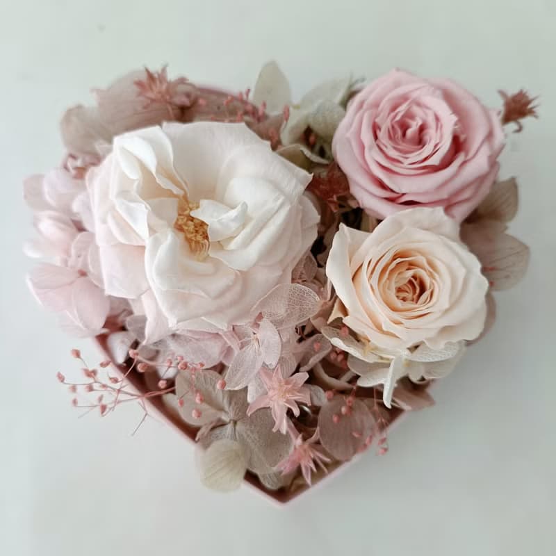 粉桃喜愛心玻瑰花 結婚捧花永生乾燥花畢業謝師禮物生日畢業禮物
