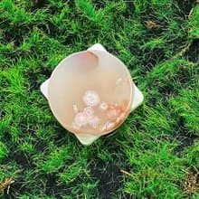 天然冰透果凍體櫻花瑪瑙風景石 可愛 浪漫 能量 旺姻緣 旺人緣