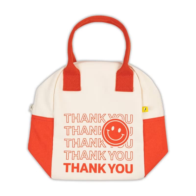 拉鍊隨手袋【THANK YOU】-加拿大Fluf有機棉